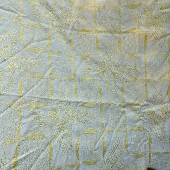 Vintage Bates Coverlet Bedspread Tapestry Yellow Gold Floral Large - Picture 8 of 8